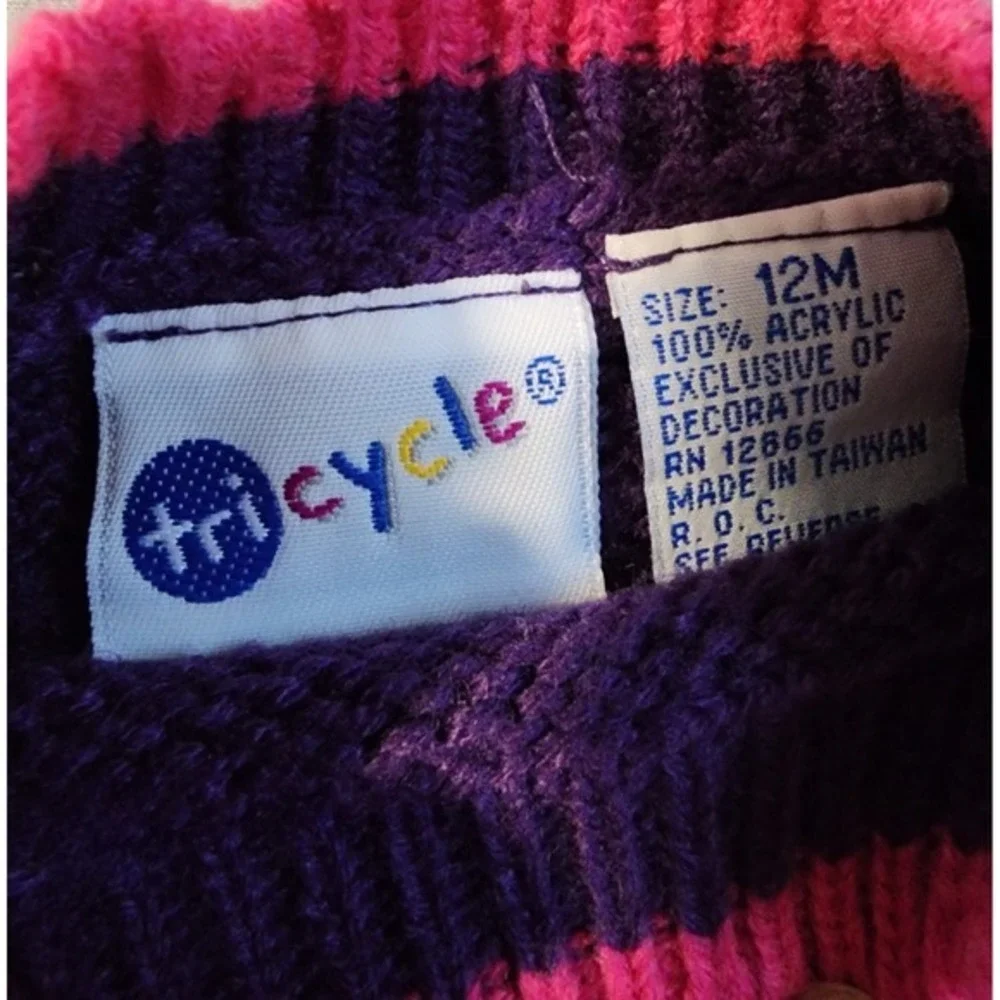 Tri Cycle 12M Knit Sweater Flowers Embroidered‎ Colorful Toddler Girl Clothing